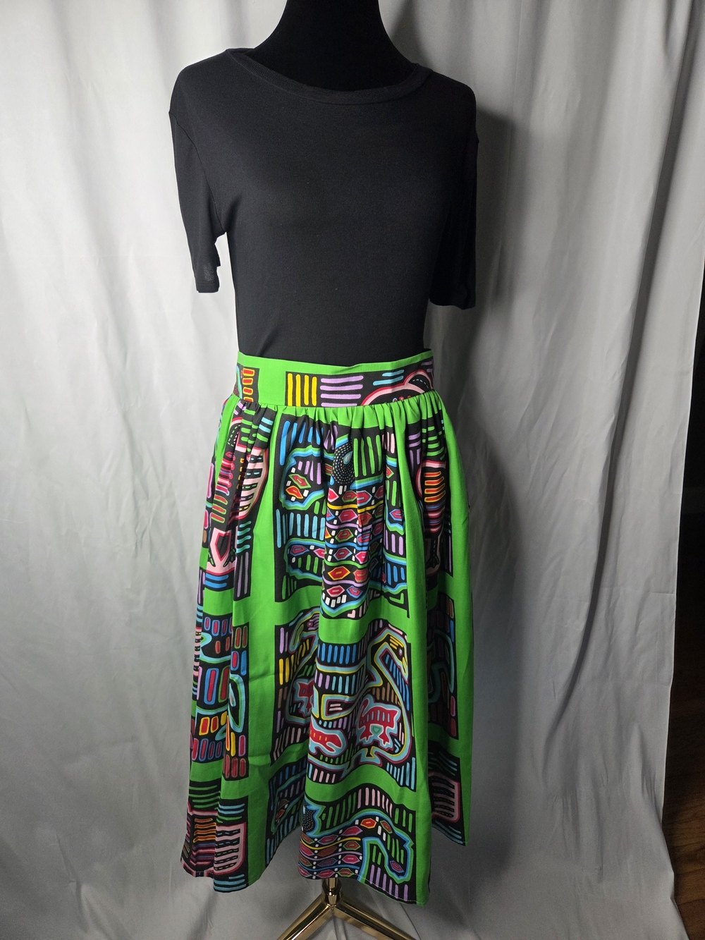 Artisanal Panamanian-Inspired Full A-Line Maxi Skirt | Custom Made | 100% Cotton